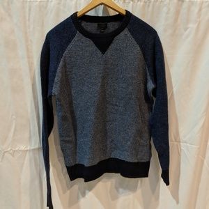 Colorblock blue knit jcrew sweater